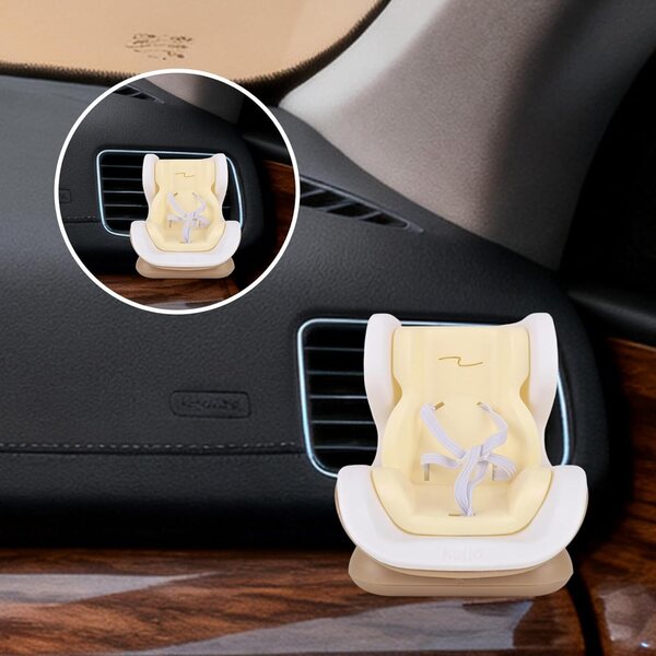 Sedile Auto bambole Plastique Jaune con Clip e Base per Esposizione e Decorazione