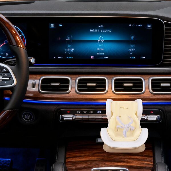 Sedile Auto bambole Plastique Jaune con Clip e Base per Esposizione e Decorazione