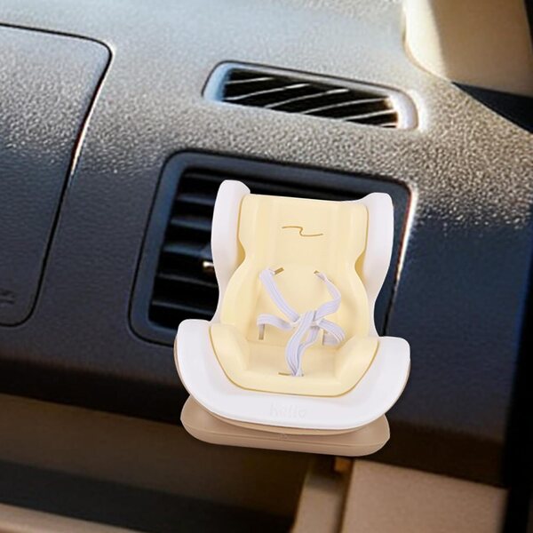 Sedile Auto bambole Plastique Jaune con Clip e Base per Esposizione e Decorazione