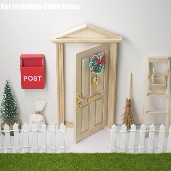 Odoria 1/12 Miniaturtür aus Holz für rustikales Puppenhaus und Feengarten