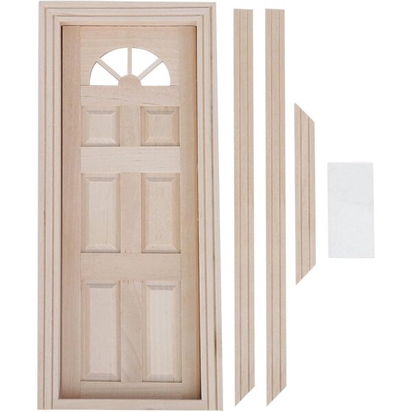 Porta Casa Delle Bambole in Legno di Betulla con Doppia Finestra per Hobby e Decorazioni