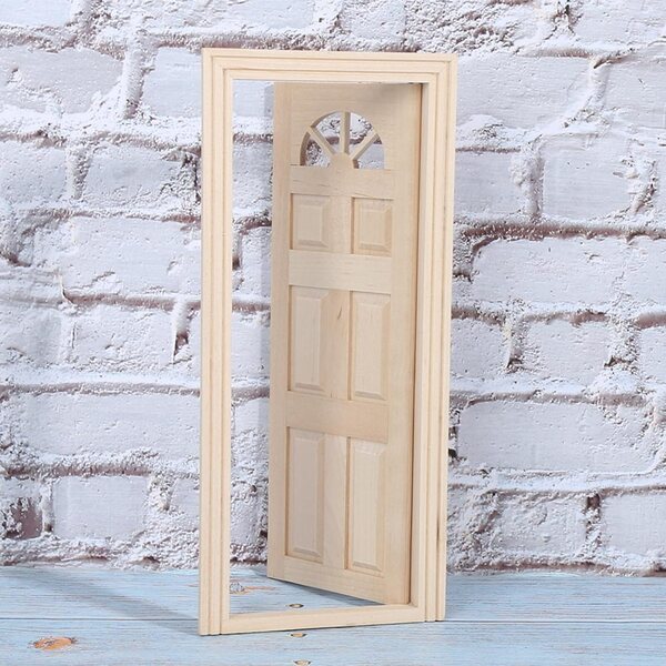 Porta Casa Delle Bambole in Legno di Betulla con Doppia Finestra per Hobby e Decorazioni