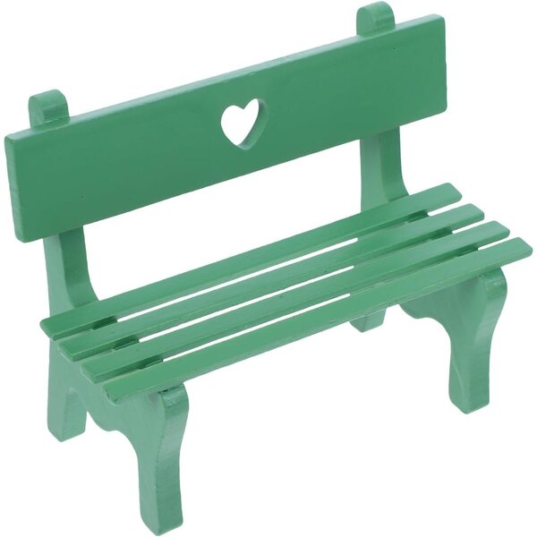 Mini Banc in Legno Verde per Casa delle Bambole e Giardini Miniatura Decorativo