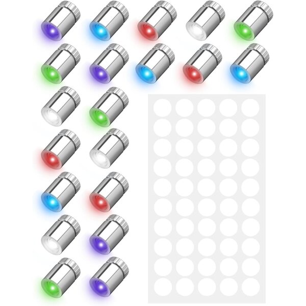 Bunte Mini-LED-Lampen mit Klebepads für DIY-Projekte – Set mit 20 Stück