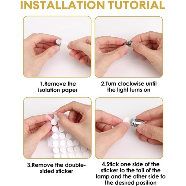 Bunte Mini-LED-Lampen mit Klebepads für DIY-Projekte – Set mit 20 Stück