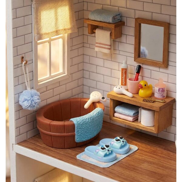 Set 18 Mini Accessori per Sala da Bagno e Salotto Casa delle Bambole in Resina