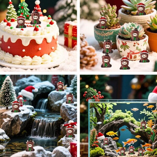 60 Mini Vache Highland mit Harz-Weihnachtsdekorationen für Haus und Garten