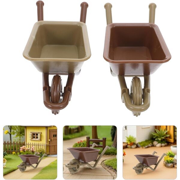 Set 6 Mini Carriole Decorative in Plastica per Casa delle Bambole, Giardino e Decorazioni