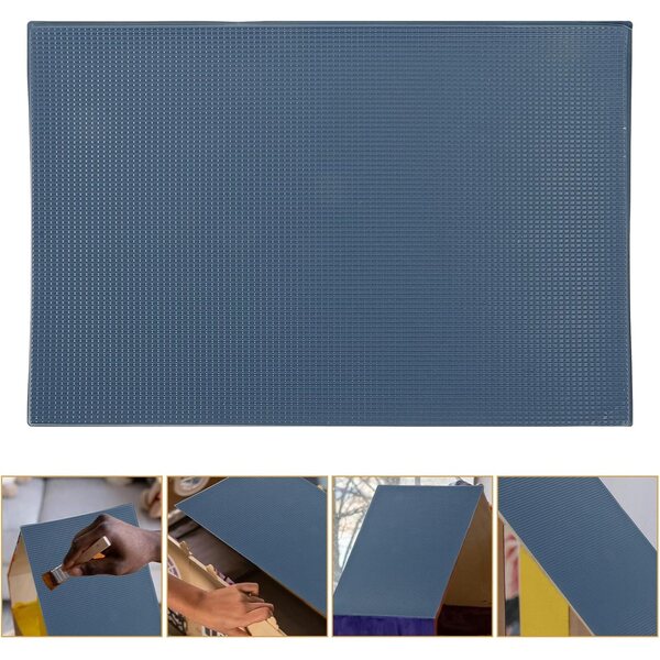 Tessere Miniature in PVC Blu Marina per Tetti Case di Bambole 4 Pezzi 1/100