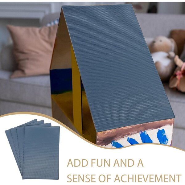 Tessere Miniature in PVC Blu Marina per Tetti Case di Bambole 4 Pezzi 1/100