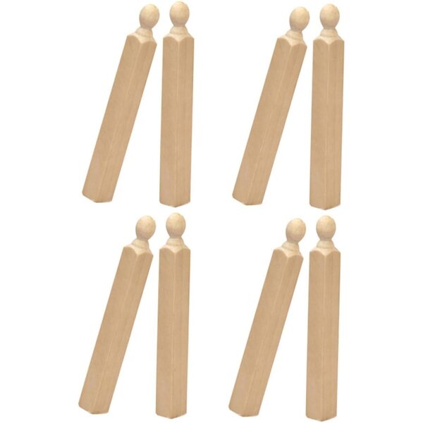 VICASKY Set mit 8 Mini-Holzstangen für Puppenhäuser, Dekoration, Khaki, 8 x 0,9 cm