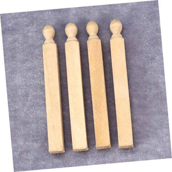 VICASKY Set 8 Mini Pali in Legno per Case delle Bambole Decorazione Kaki 8x0,9 cm