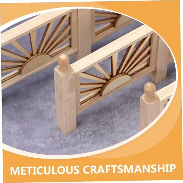 VICASKY Set 8 Mini Pali in Legno per Case delle Bambole Decorazione Kaki 8x0,9 cm
