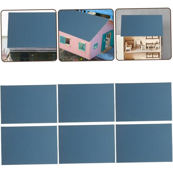 Tuiles Miniature PVC 1/25 Grigie Realistiche per Diorama e Case delle Bambole - 6 Pezzi