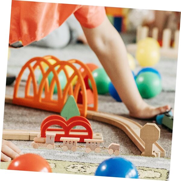 Mini Train in Legno Decorativo per Casa delle Bambole, Modellino Locomotiva 9,2 cm