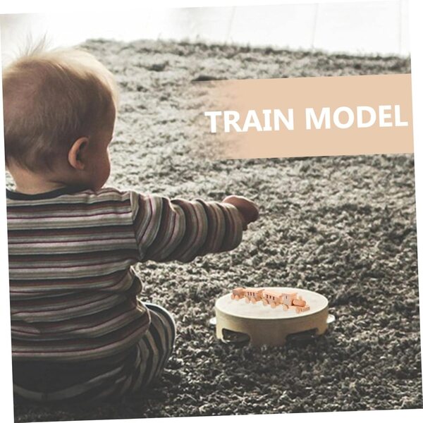 Mini Train in Legno Decorativo per Casa delle Bambole, Modellino Locomotiva 9,2 cm