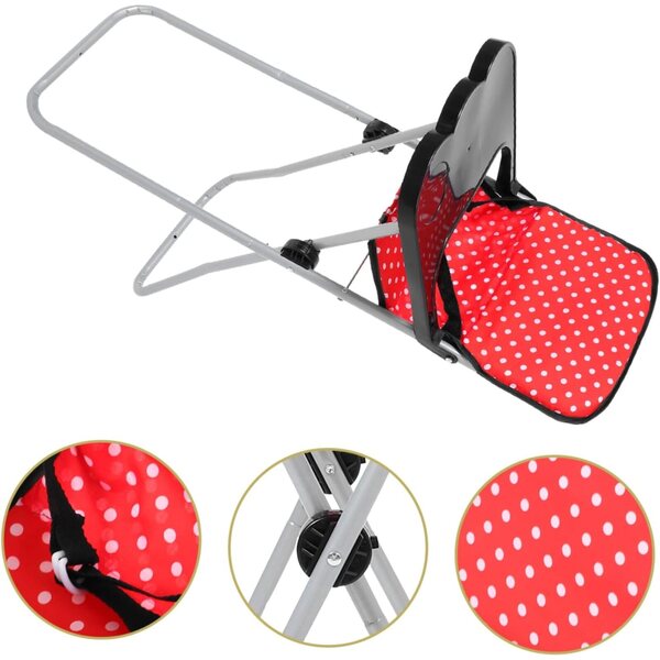 Gatuida Chaise Haute per Bambole rossa, accessorio gioco di ruolo, leggera e compatta