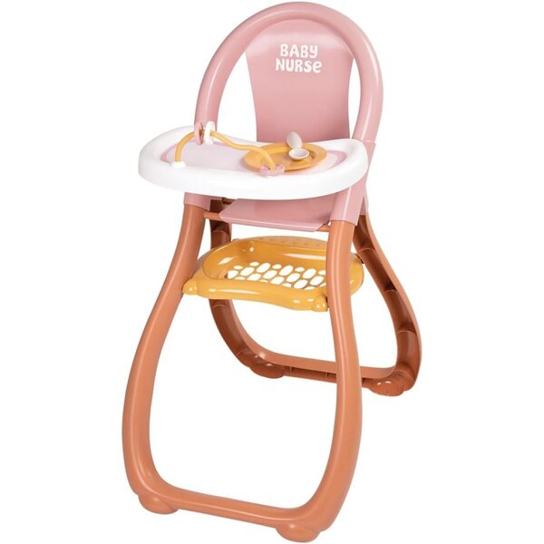 Smoby Baby Nurse – Hochstuhl für Babys bis 42 cm inklusive Zubehör – ab 18 Monaten