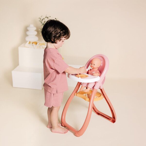 Smoby Baby Nurse – Hochstuhl für Babys bis 42 cm inklusive Zubehör – ab 18 Monaten