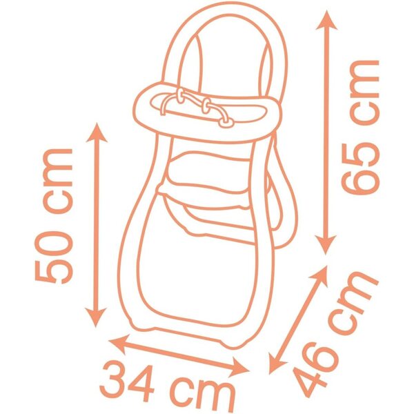 Smoby Baby Nurse – Hochstuhl für Babys bis 42 cm inklusive Zubehör – ab 18 Monaten