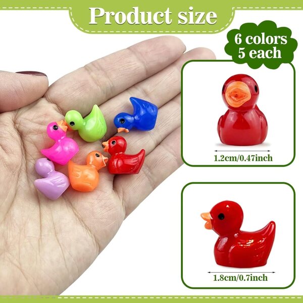 Set 30 Mini Figurine Anatroccoli Colorati per Decorazioni Casa e Giardino