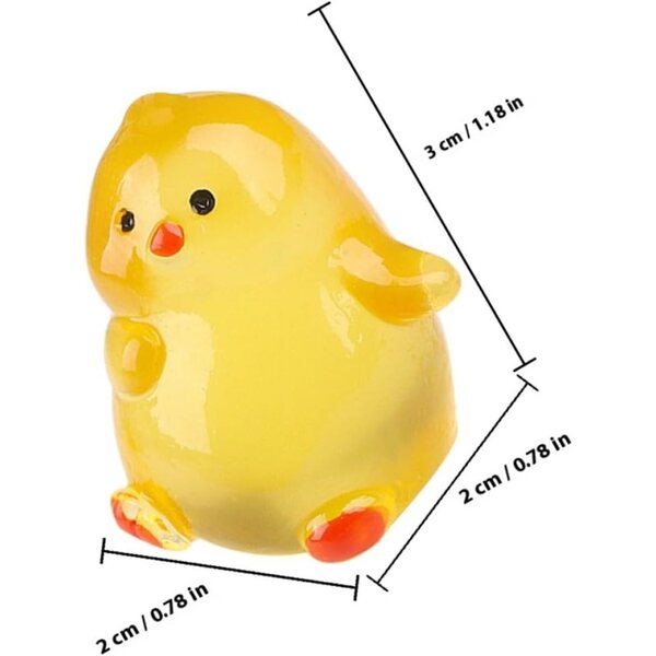 VICASKY 12 Mini-Poussins Lumineux aus Kunstharz für Garten- und Puppenhausdekorationen