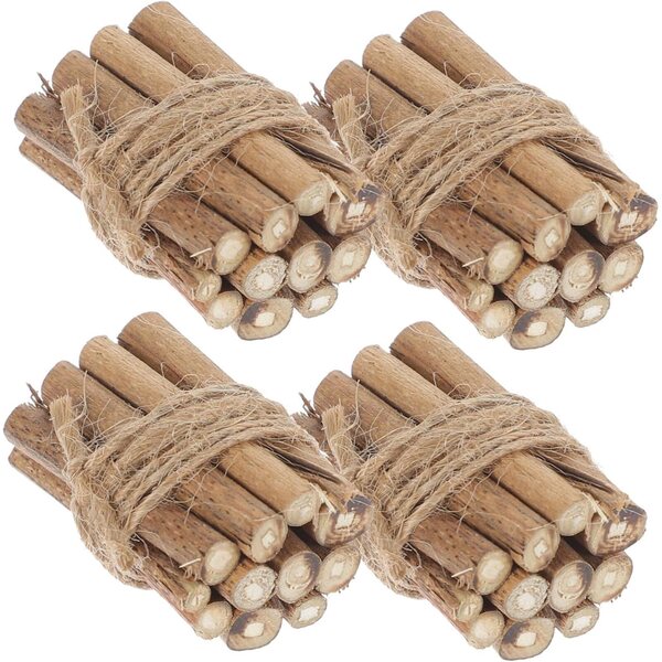 4 Miniature Pile di Legna in Legno per Casa delle Bambole e Decorazioni DIY Inverno