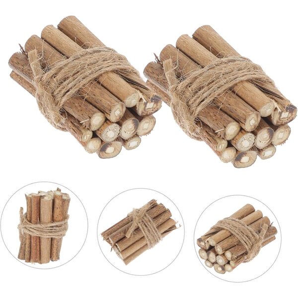 4 Miniature Pile di Legna in Legno per Casa delle Bambole e Decorazioni DIY Inverno