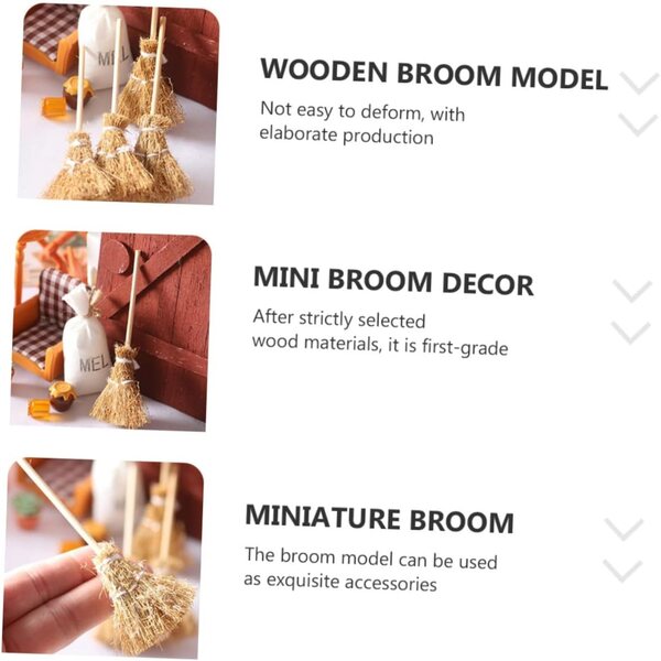 Set di 7 mini scope decorative in legno per case in miniatura e scene fai-da-te