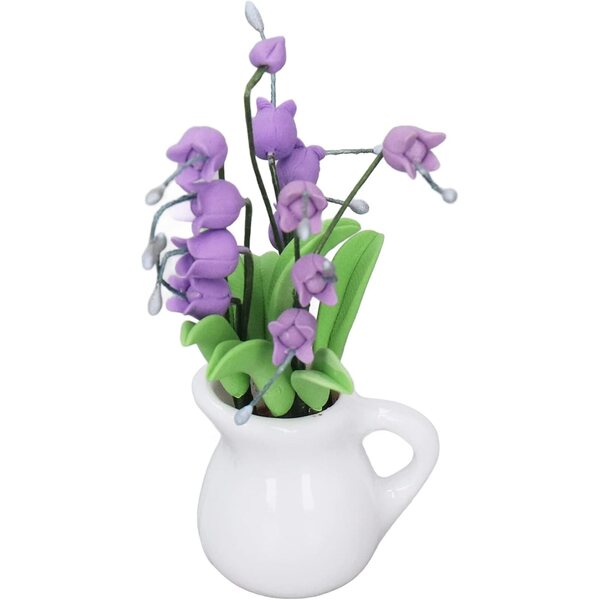 Blumentöpfe Miniatur Lila Muguet aus Harz und Keramik für Puppenhaus 1/12