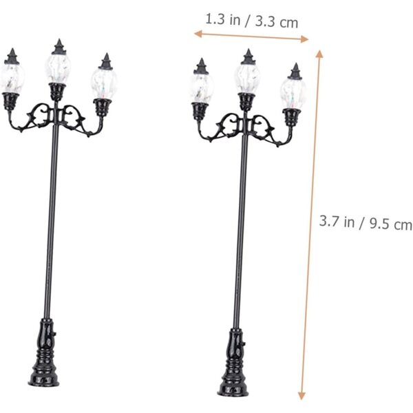 Gatuida Set 2 Mini Lampioni 1/87 Luci da Giardino per Decorazioni Miniature