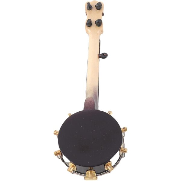 Realistisches Miniatur-Banjo-Modell in Tilleul mit Ständer und Box – Naroote