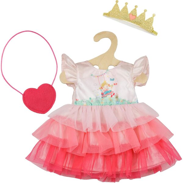 Heless Abito Principessa Emily Rosa con Pochi a Cuore e Corona per Bambole 35-45 cm