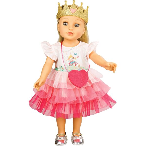 Heless Abito Principessa Emily Rosa con Pochi a Cuore e Corona per Bambole 35-45 cm
