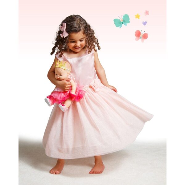 Heless Abito Principessa Emily Rosa con Pochi a Cuore e Corona per Bambole 35-45 cm