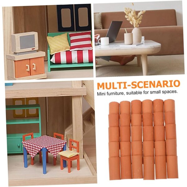 Toyvian 60 Miniature Tuiles in Argilla Realistiche per Case di Bambole e Progetti DIY