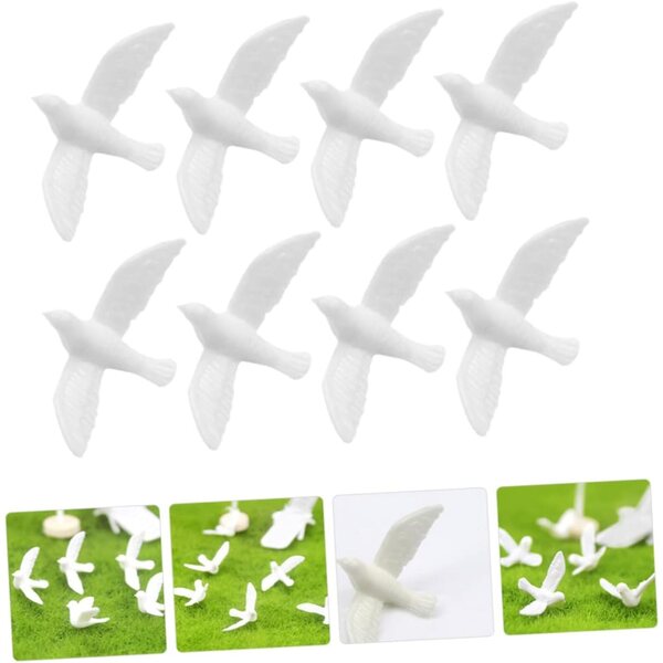 Set 8 Piccioni Miniature in Resina per Casa delle Bambole, Mini Giochi Decorativi
