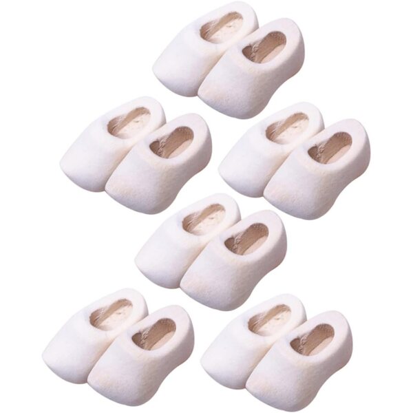 Vaguelly 6 Paia Mini Sabot in Legno per Decorazioni, Casa delle Bambole e Fai-da-Te
