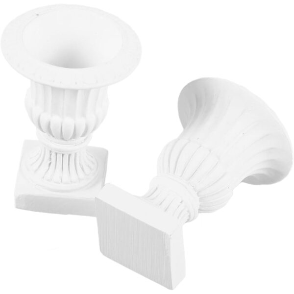 Miniatiure INOOMP 2 Vasetti Bianchi per Casa delle Bambole in Plastica 4,8x3,5 cm