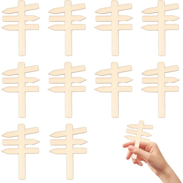 6 Pannelli Miniatura in Legno per Giardino, Segnali Decorativi 7x4,6 cm