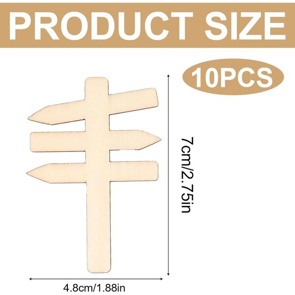 6 Pannelli Miniatura in Legno per Giardino, Segnali Decorativi 7x4,6 cm