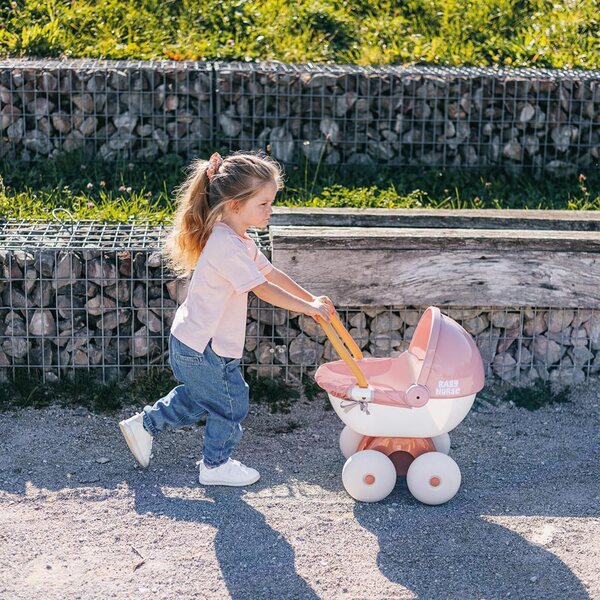 Landau Câlin Baby Nurse Smoby für Puppen bis 42 cm mit leisen Rädern und waschbarem Stoff