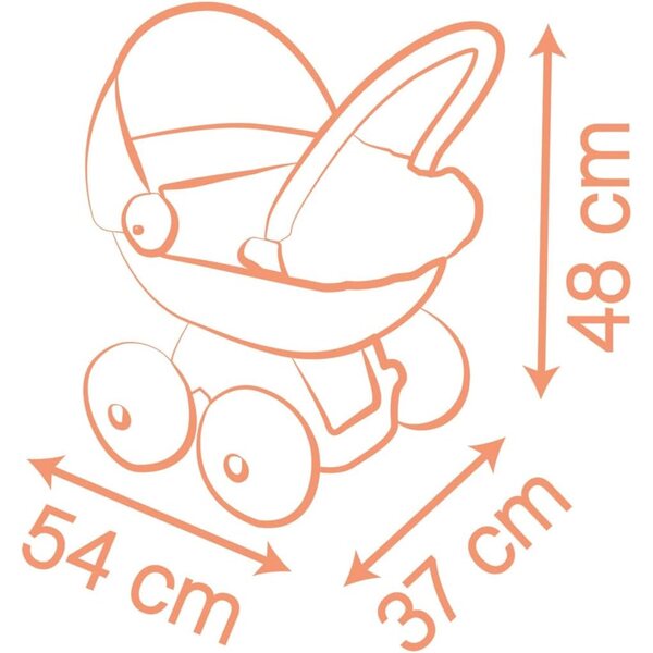 Landau Câlin Baby Nurse Smoby für Puppen bis 42 cm mit leisen Rädern und waschbarem Stoff