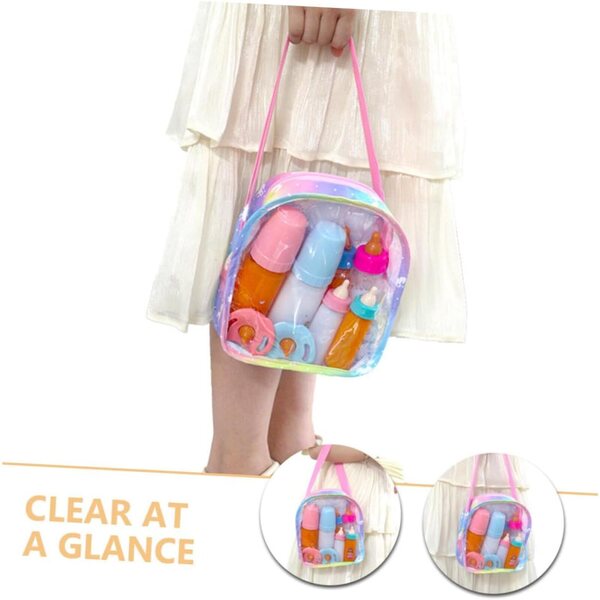 Hemobllo Sac de Rangement Transparent per Accessori bambole Compatto e Portatile