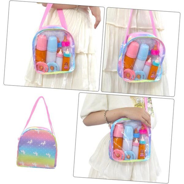 Hemobllo Sac de Rangement Transparent per Accessori bambole Compatto e Portatile