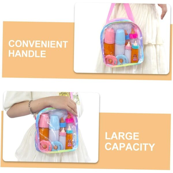 Hemobllo Sac de Rangement Transparent per Accessori bambole Compatto e Portatile