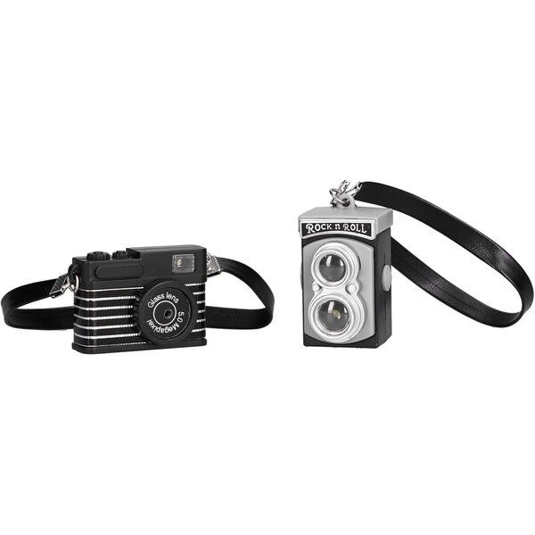Mini Fotocamere Giocattolo con Flash e Suoni per Case delle Bambole - Set 4 Pezzi