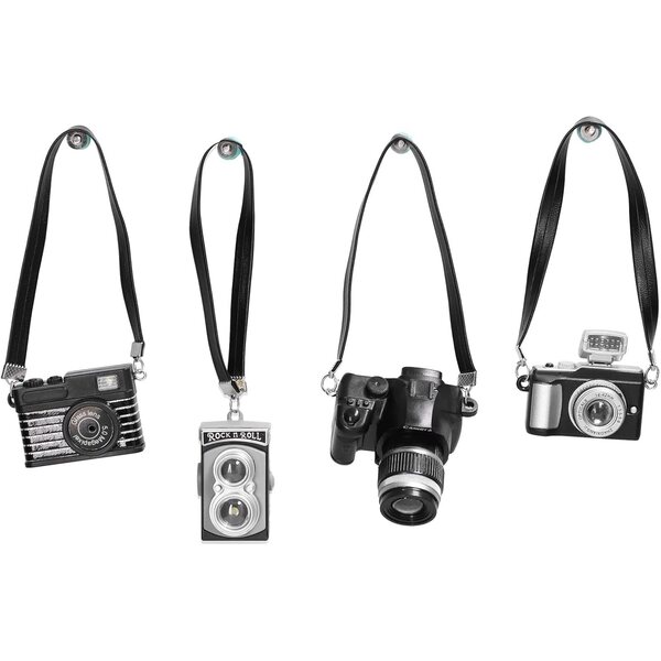 Mini Fotocamere Giocattolo con Flash e Suoni per Case delle Bambole - Set 4 Pezzi