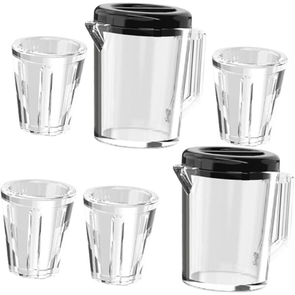Set Miniature Verres à Vin e Tazze per Casa delle Bambole Trasparenti in Plastica