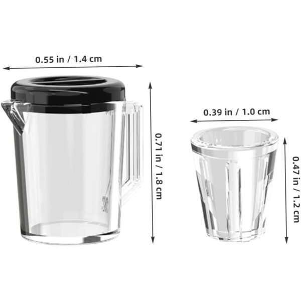 Set Miniature Verres à Vin e Tazze per Casa delle Bambole Trasparenti in Plastica